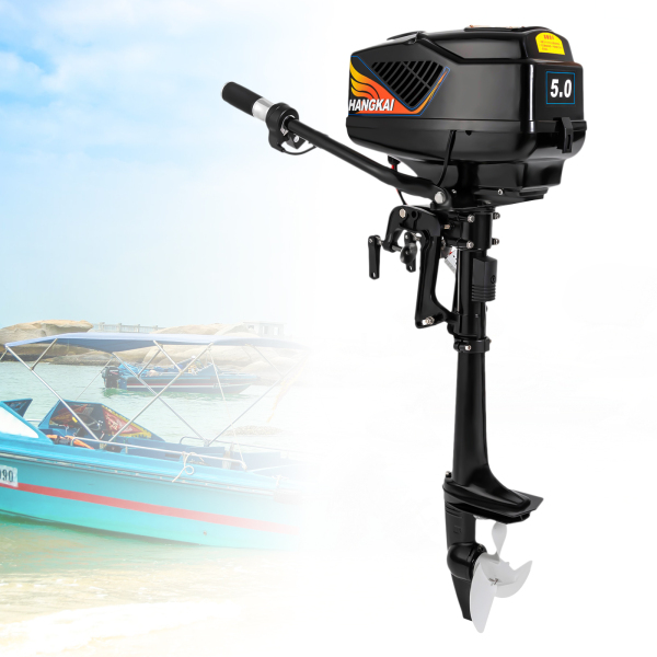 HANGKAI Outboard Motor Boat Engine, Short Shaft Electric Outboard Trolling Motor Fishing Boat Engine